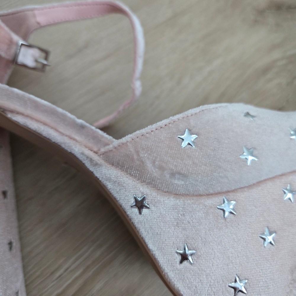 Jeffrey Campbell Free People Pink Velvet Star Studded Platform Heels Size 8.5 - Picture 2 of 8